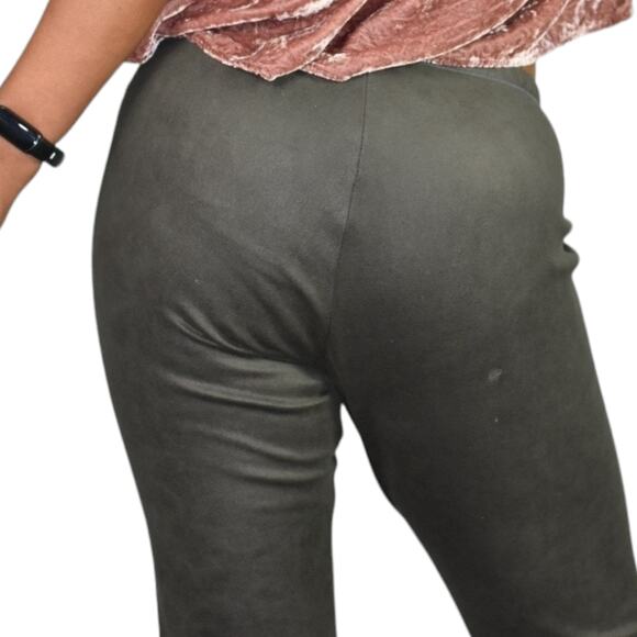 Pete Greta Myra Leggings Green Faux Suede Stretch Slouchy Johnny Was Size Small - Picture 5 of 15